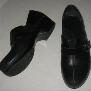 ❤️DANSKO Tamara Black Leather Buckle Clogs Shoes Size EU 40 US 9.5 10